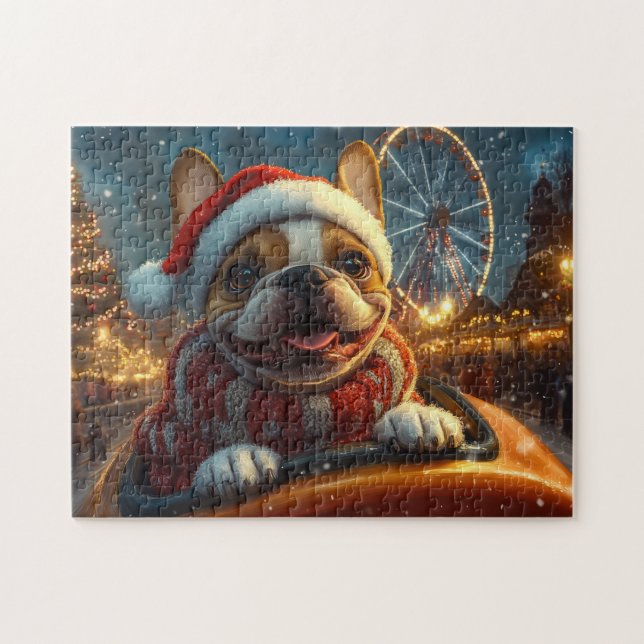 Puzzle Boxer Chien Montagnes Russes Noël (Horizontal)