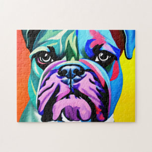 Puzzle Boxer Chien Portrait coloré Abstrait