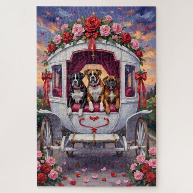 Puzzle Boxer Dog Valentine's Day  (Vertical)
