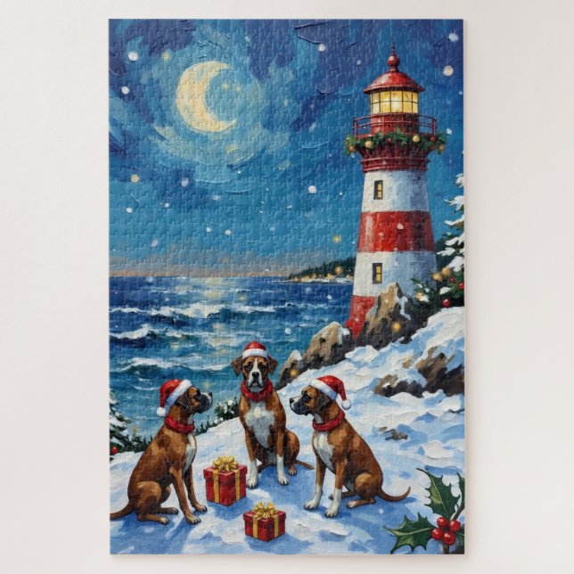 Puzzle Boxer Noël Phare Vacances (Vertical)