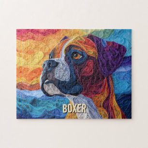 Puzzle Boxer papier Quilling Art Chien Portrait
