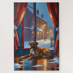 Puzzle Boxeur avec lumières de Noël vacances