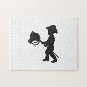 Puzzle Boy Playing Cowboy - Choisissez la couleur arrière