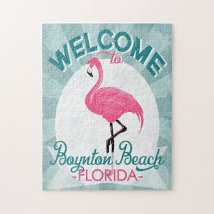 Puzzle Boynton Beach Florida Flamant rose rose Retro