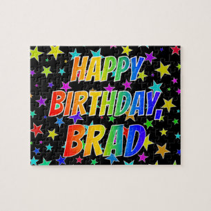 Puzzle "BRAD" Prénom, Amusant "HEUREUX ANNIVERSAIRE"