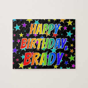 Puzzle "BRADY" Prénom, Amusant "Joyeux Anniversaire"