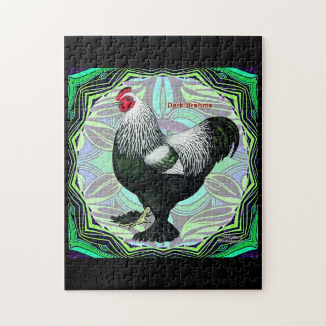 Puzzle Brahma : Fancy Dark Rooster (Vertical)