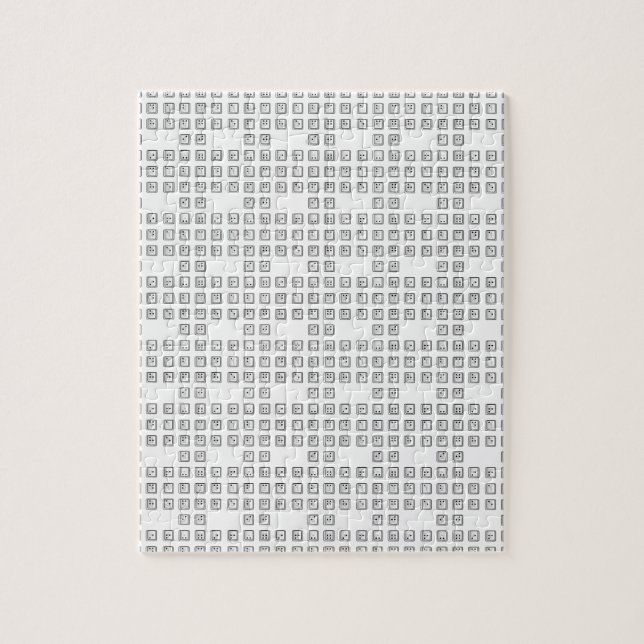 Puzzle Braille Computer Key Numbers (Vertical)