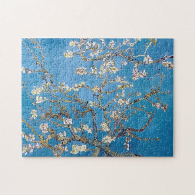 Puzzle Branches avec amande Blossom Van Gogh bleu vibrant (Horizontal)