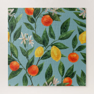 Puzzle Branches de Citrus : Motif ornemental à l'aquarell