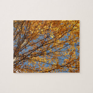 Puzzle Branches de feuilles d'érable II Automne orange