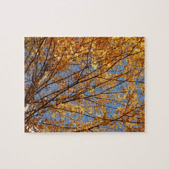 Puzzle Branches de feuilles d'érable II Automne orange (Horizontal)