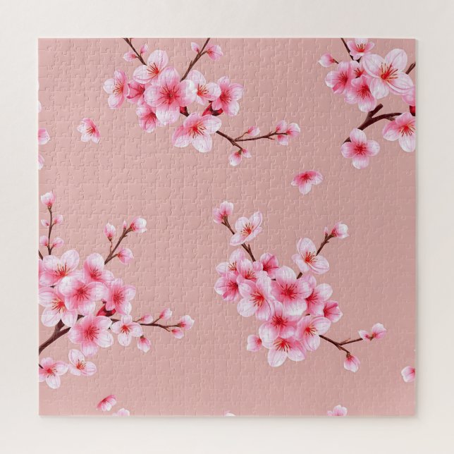 Puzzle Branches de fleurs de cerisier rose motif (Vertical)