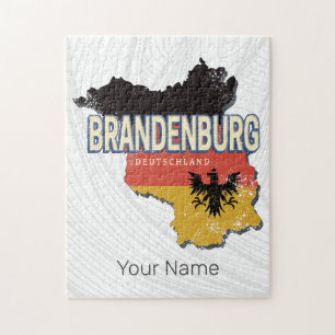 Puzzle Brandenburg Allemagne Retro State Map Vintage