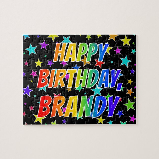 Puzzle "BRANDY" Prénom, Fun "Joyeux Anniversaire" (Horizontal)