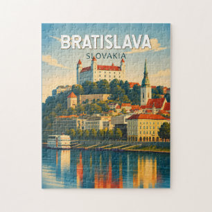 Puzzle Bratislava Slovaquie Illustration Voyage Art Rétro