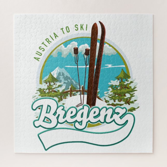 Puzzle Bregenz autriche pour skier logo (Vertical)