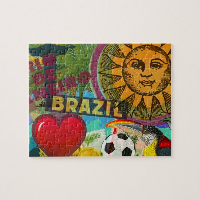 Puzzle Brésil Rio de Janiero Sun Travel Art coloré (Horizontal)