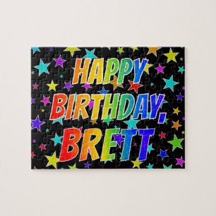 Puzzle "BRETT" Prénom, Amusant "HEUREUX ANNIVERSAIRE"