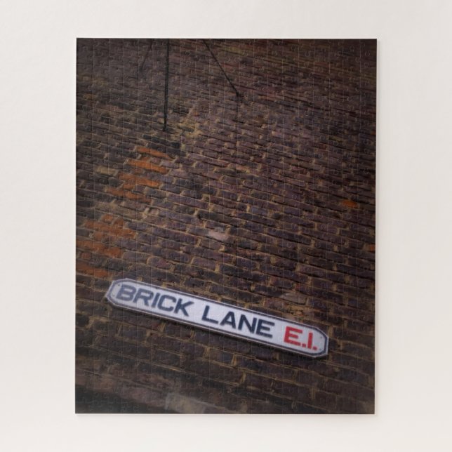 Puzzle Brick Lane - London Street Sign - 16x20 - 520 pc (Vertical)