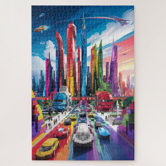 Puzzle Bricktopie : Cityscape5 futuriste (Vertical)