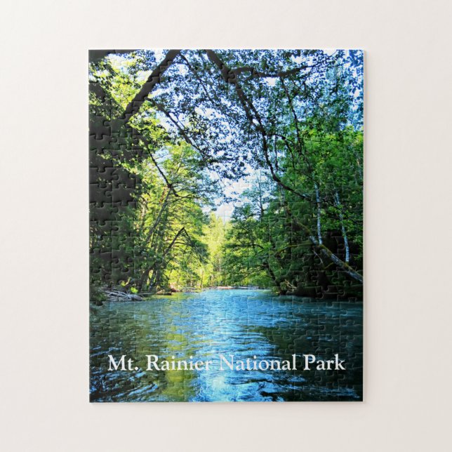 Puzzle Bright Blue River Under Green Tree à Washington (Vertical)
