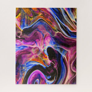 Puzzle Bright Paint Liquid Waves Abstract Art 