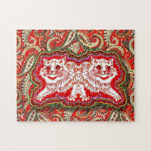 Puzzle Bright Psychedelic Red Cats (par Louis Wain)