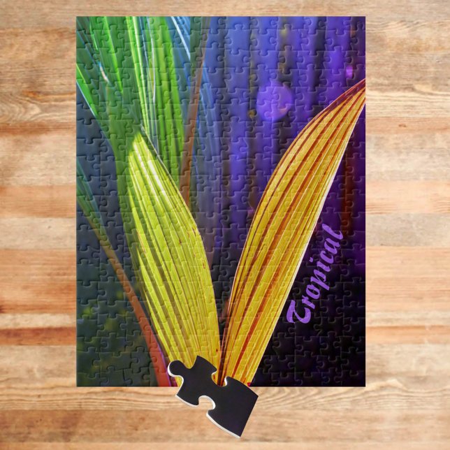 Puzzle Bright Rainbow Colors Tropical Palms (Créateur téléchargé)