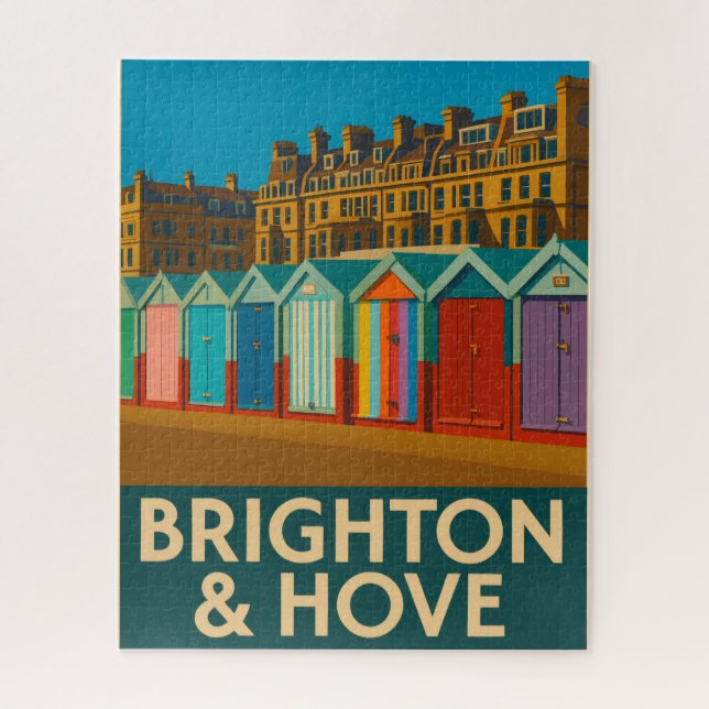 Puzzle Brighton Beach Huts - Imprimer de bord de mer colo (Vertical)