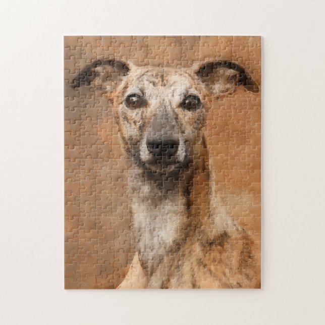 Puzzle Brindle Whippet Chien | Fermeture (Vertical)