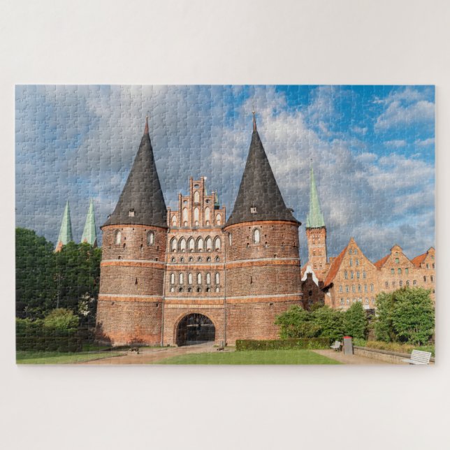 Puzzle Brique rouge et noire Holstentor iconique  (Horizontal)