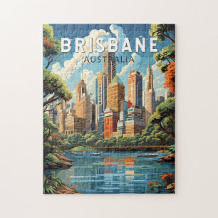 Puzzle Brisbane Australie Travel Art Vintage