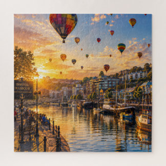 Puzzle Bristol Harbour Ballons au coucher de soleil doré