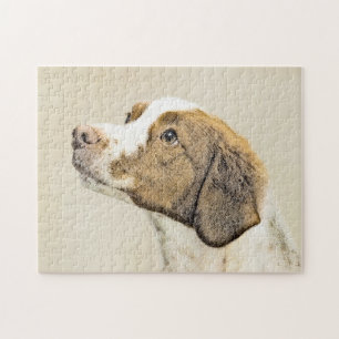 Puzzle Brittany Painting - Cute Original Dog Art