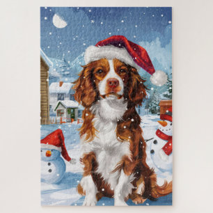 Puzzle Brittany Spaniel Dog Winter Wonderland Noël