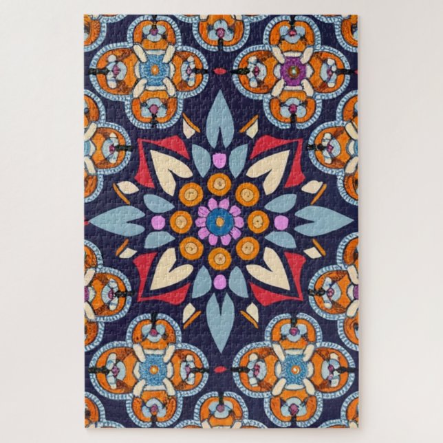 Puzzle Broderie bleue (Vertical)