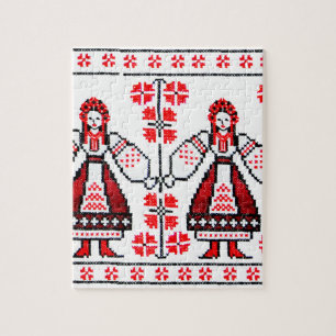 Puzzle Broderie ukrainienne traditionnelle filles ukraini