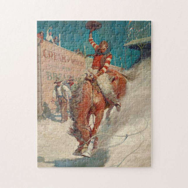 Puzzle Bronco Buster par Newell Convers Wyeth (Vertical)