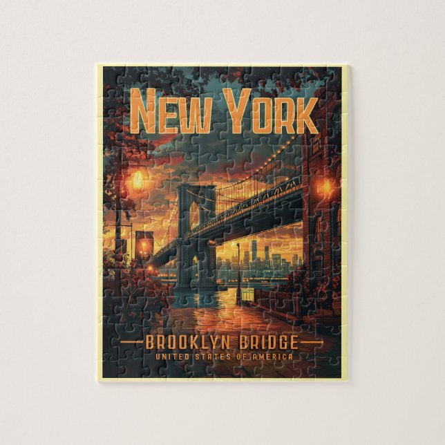 Puzzle Brooklyn Bridge Sunrise - Un Voyage Étonnant (Vertical)
