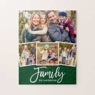 Puzzle Brosse Script Family 4 Photo Vert ou Choisir Coule