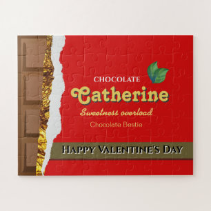 Puzzle Brown réaliste & Valentines rouges Chocolat amusan