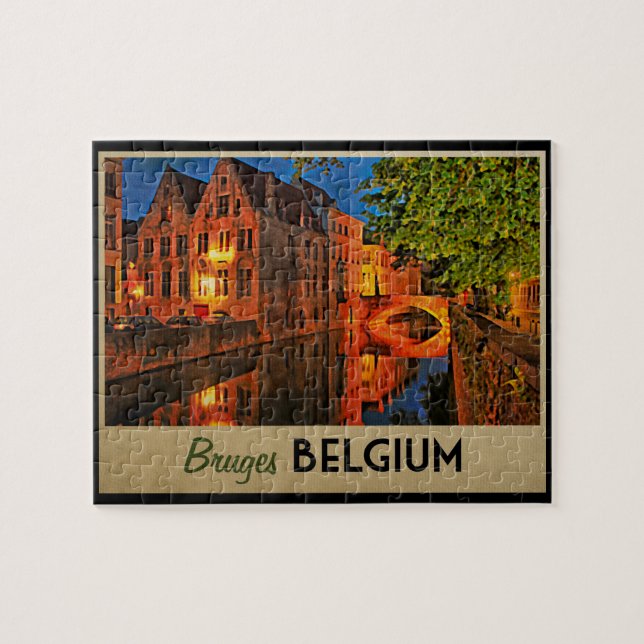 Puzzle Bruges Belgique La Nuit (Horizontal)