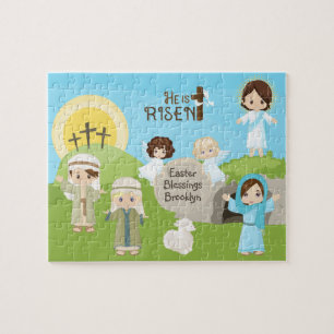 Puzzle Brunette He is Risen Easter