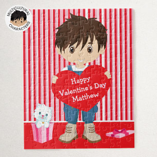 Puzzle Brunette Valentine's Boy