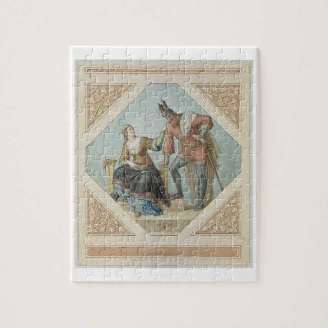 Puzzle Brunhilde et Hagen, illustration pour 'le Niebelu (Vertical)