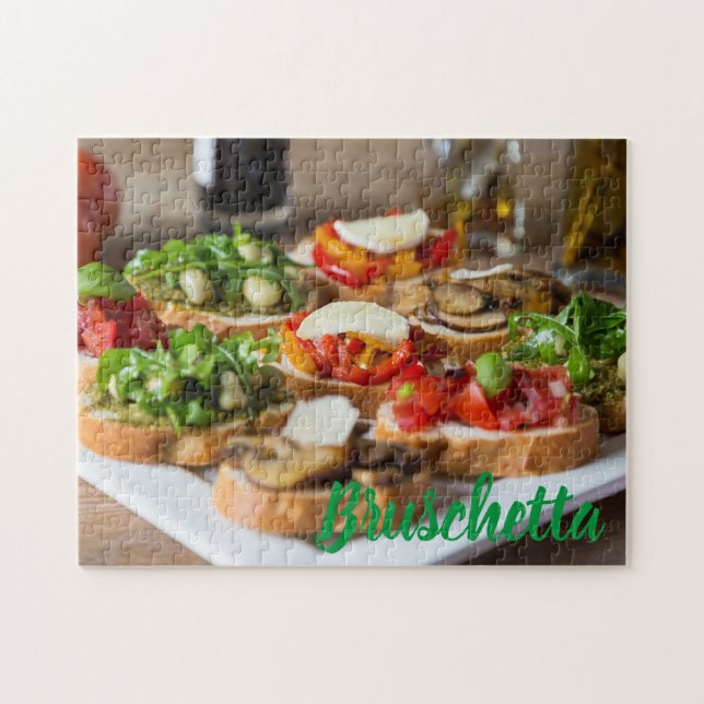 Puzzle Bruschetta Antipasti aux haricots et arugula, (Horizontal)