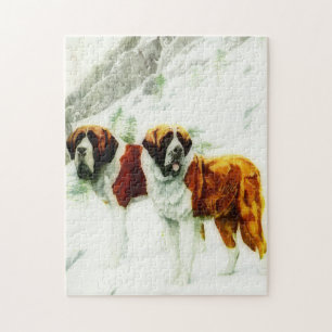 Puzzle brut et lisse St Bernard - peinture