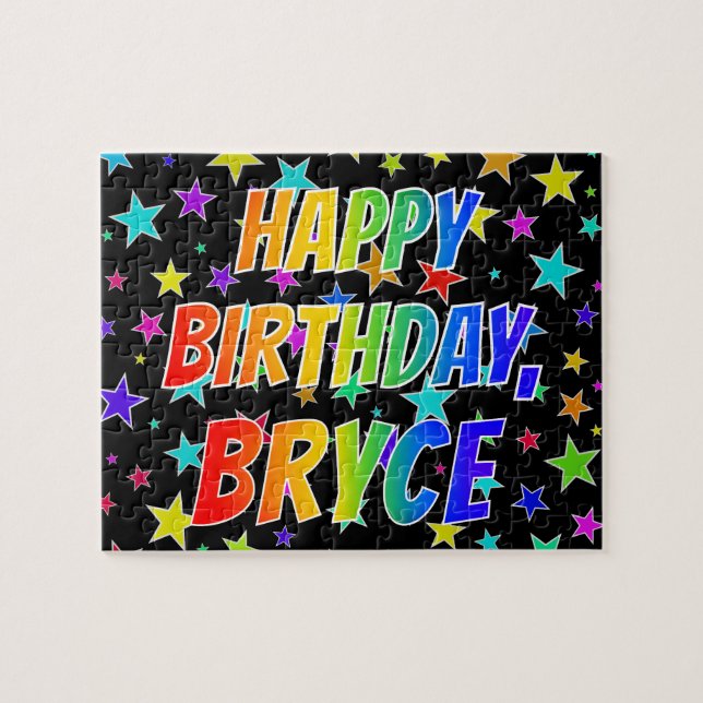 Puzzle "BRYCE" Prénom, Amusant "HEUREUX ANNIVERSAIRE" (Horizontal)