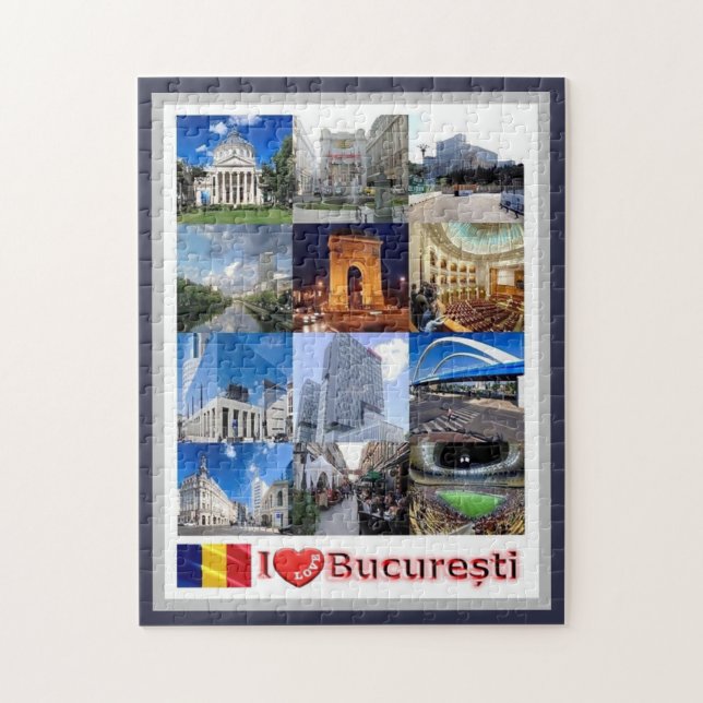 Puzzle Bucarest I Love - Roumanie - (Vertical)
